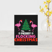 Flamingo vrolijke kudde Kerst grappig Kerstmis Her Kaart (Gele Bloem)