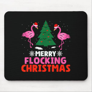 Flamingo vrolijke kudde Kerst grappig Kerstmis man Muismat