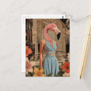 Flamingo Vrouw in het Blauw Surrealistisch Briefkaart
