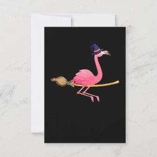 Flamingo  Vrouwen Funny Flamingo Witch Halloween Kaart