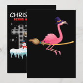 Flamingo | Vrouwen grappige Flamingo Heks Hallowee Kaart (Voorkant / Achterkant)