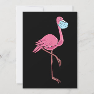 Flamingo Vrouwenparodie in een gezichtsmasker Feestdagenkaart