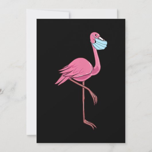 Flamingo | Vrouwenparodie in een gezichtsmasker Save The Date (Voorkant)
