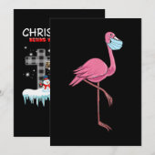 Flamingo | Vrouwenparodie in een gezichtsmasker Save The Date (Voorkant / Achterkant)