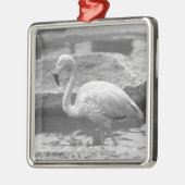 Flamingo wading in water B&W Metalen Ornament (Links)