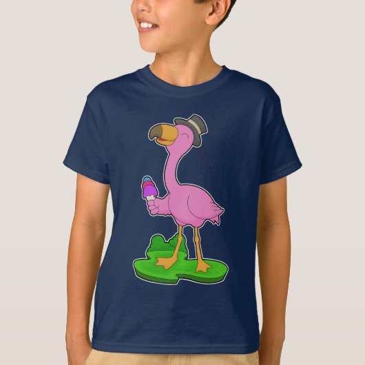 Flamingo wafel ijs t-shirt (Voorkant)