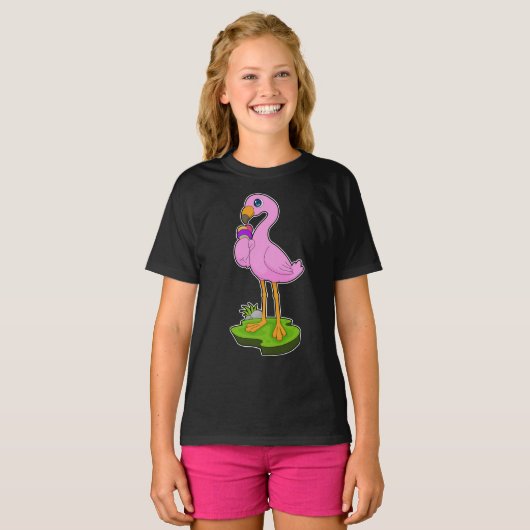 Flamingo Waffle ijs T-shirt (Voorkant volledig)