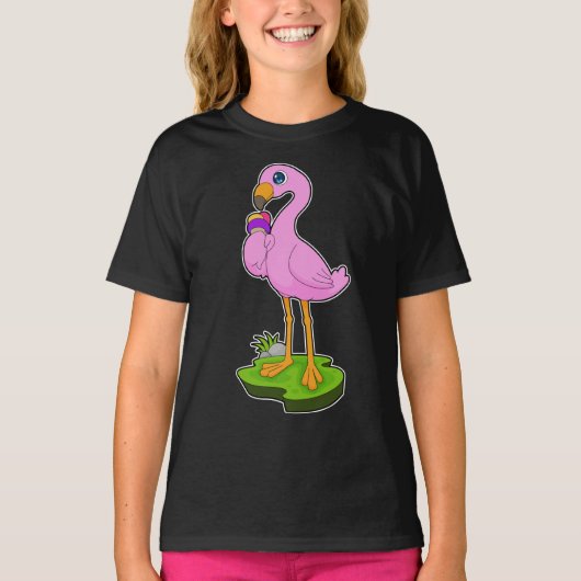 Flamingo Waffle ijs T-shirt (Voorkant)