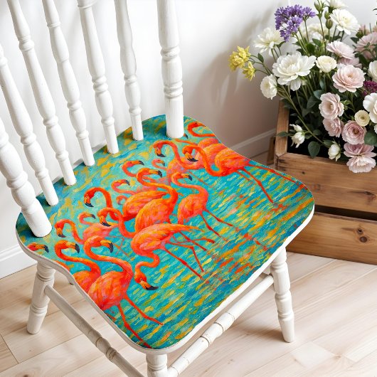 Flamingo Wall Art Poster of decoupage papier