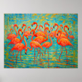 Flamingo Wall Art Poster of decoupage papier (Voorkant)