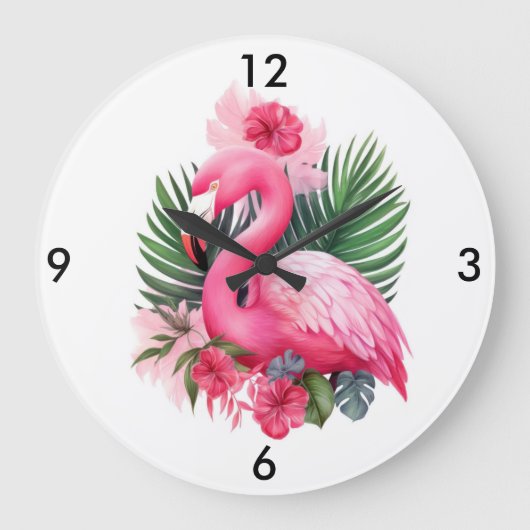 Flamingo Wall Clock Grote Klok (Voorkant)