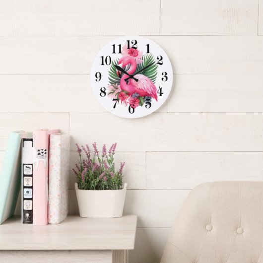 Flamingo Wall Clock Grote Klok (Leeskamer)