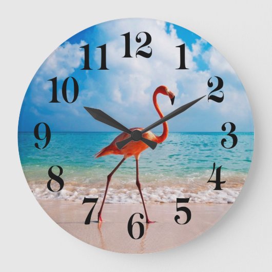 Flamingo Wandklok (Voorkant)