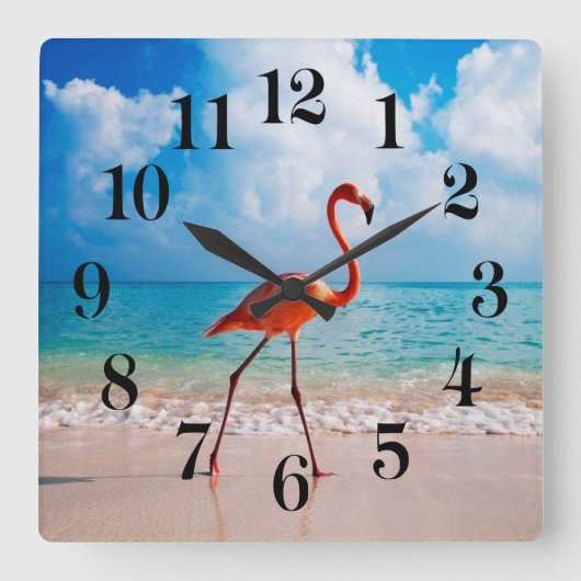 Flamingo Wandklok (Voorkant)