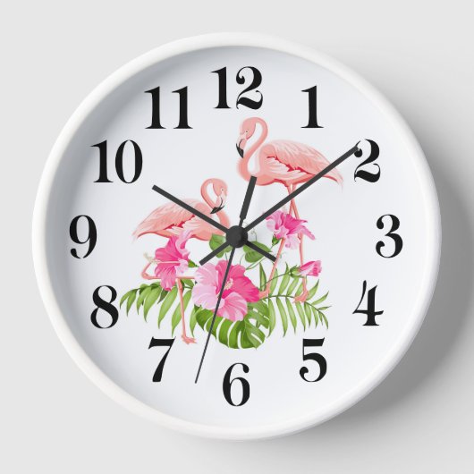 Flamingo Wandklok (Voorkant)