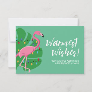 Flamingo Warmste Wensen Vakantie Familie Kaart