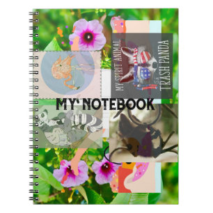 Flamingo, Wasbeer Spirit Animal, Ringtail, Bloemen Notitieboek