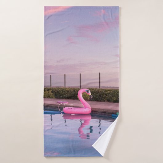 Flamingo water floater in swimming pool badhanddoek (Badhanddoek)