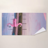 Flamingo water floater in swimming pool badhanddoek (Badhanddoek)