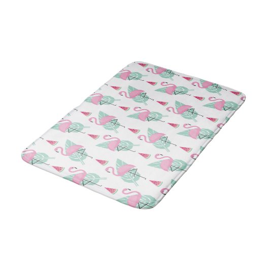 Flamingo & Watermelon Pastel Pattern Badmat (Gekanteld)