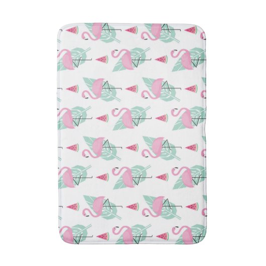 Flamingo & Watermelon Pastel Pattern Badmat (Voorkant Verticaal)