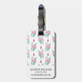 Flamingo & Watermelon Pastel Pattern Bagagelabel (Achterkant verticaal)