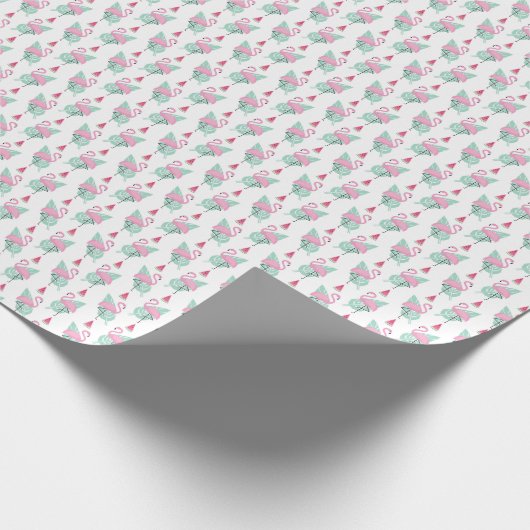 Flamingo & Watermelon Pastel Pattern Cadeaupapier (Hoek)