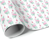 Flamingo & Watermelon Pastel Pattern Cadeaupapier (Rol Hoek)