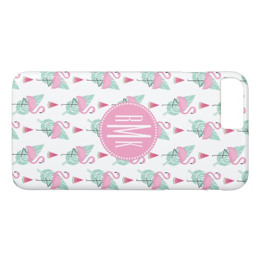 Flamingo & Watermelon Pastel Pattern Case-Mate iPhone Case (Achterkant (Horizontaal))