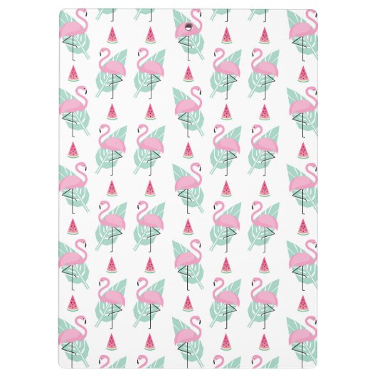 Flamingo & Watermelon Pastel Pattern Klembord (Achterkant)