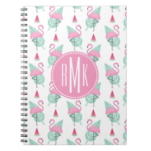 Flamingo & Watermelon Pastel Pattern Notitieboek