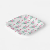 Flamingo & Watermelon Pastel Pattern Papieren Bordje (Gebogen)