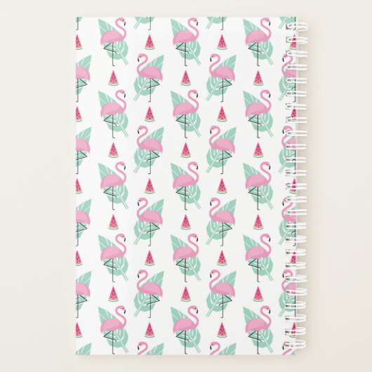 Flamingo & Watermelon Pastel Pattern Planner (Achterkant)