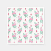 Flamingo & Watermelon Pastel Pattern Servet (Voorkant)