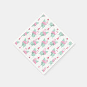 Flamingo & Watermelon Pastel Pattern Servet (Hoek)