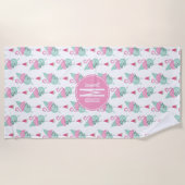 Flamingo & Watermelon Pastel Pattern Strandlaken (Voorkant)