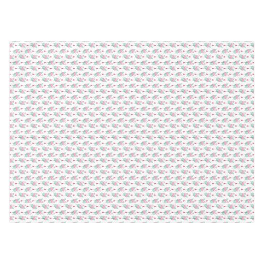 Flamingo & Watermelon Pastel Pattern Tafelkleed (Voorkant (Horizontaal))