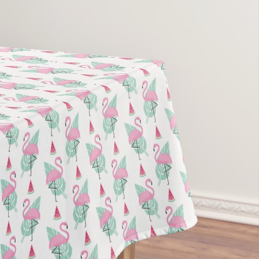 Flamingo & Watermelon Pastel Pattern Tafelkleed (Voorbeeld)