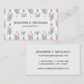 Flamingo & Watermelon Pastel Pattern Visitekaartje (Voorkant / Achterkant)