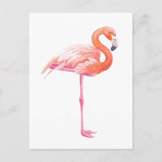 Flamingo-waterverf Briefkaart (Voorkant)