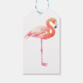 Flamingo-waterverf Cadeaulabel (Voorkant)