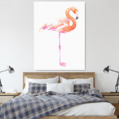 Flamingo-waterverf Canvas Afdruk (Insitu (Slaapkamer))