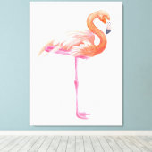Flamingo-waterverf Canvas Afdruk (Insitu (Houten vloer))