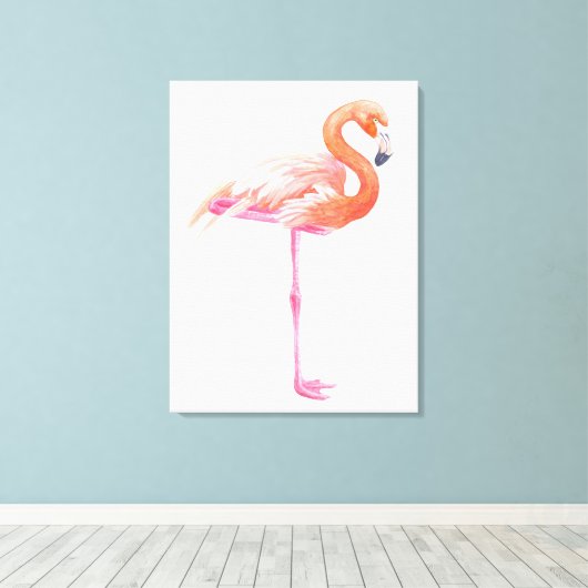 Flamingo-waterverf Canvas Afdruk (Insitu (Houten vloer))