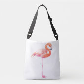 Flamingo-waterverf Crossbody Tas (Voorkant)