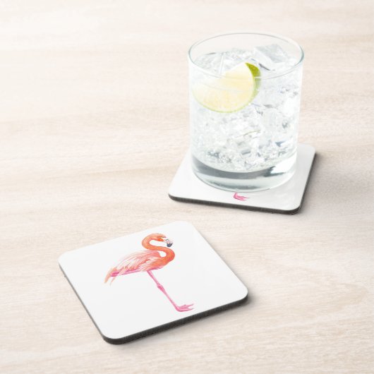Flamingo-waterverf Drankjes Onderzetter (Rechterzijde)