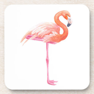 Flamingo-waterverf Drankjes Onderzetter
