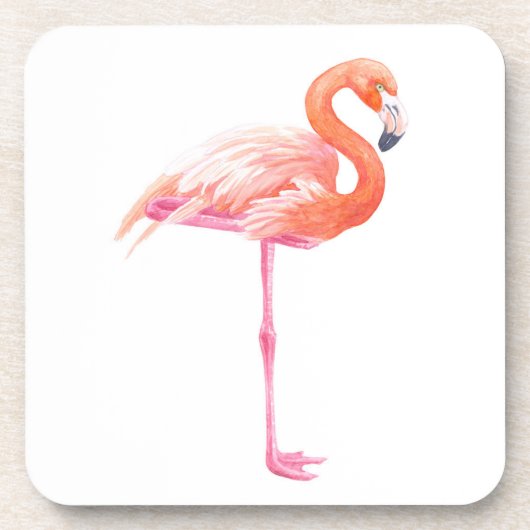 Flamingo-waterverf Drankjes Onderzetter (Voorkant)