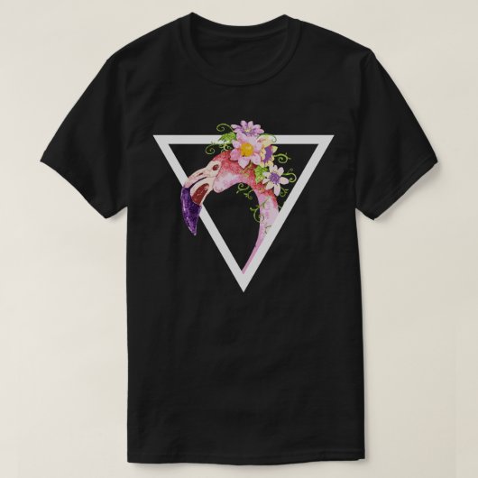 Flamingo Waterverf Driehoek T-shirt (Design voorkant)