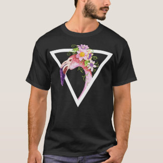 Flamingo Waterverf Driehoek T-shirt